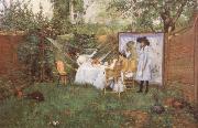 William Merrit Chase The Open air Breakfast oil painting artist